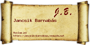 Jancsik Barnabás névjegykártya