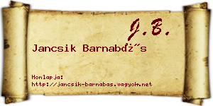 Jancsik Barnabás névjegykártya