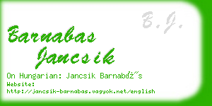 barnabas jancsik business card